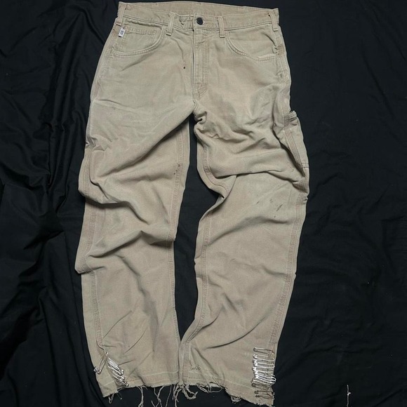 Carhartt Other - Carhartt tan carpenter pants with re-worked distressed hem